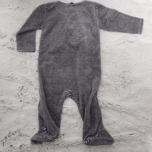 Petit Lem Striped Velour Footie - Picture 3 of 3